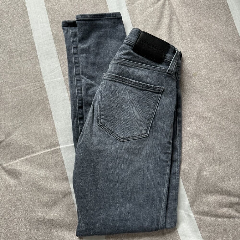 EUC Lucky Brand Mid Rise Skinny Blue Gray Jeans Sz 0 / 25R - Picture 8 of 8